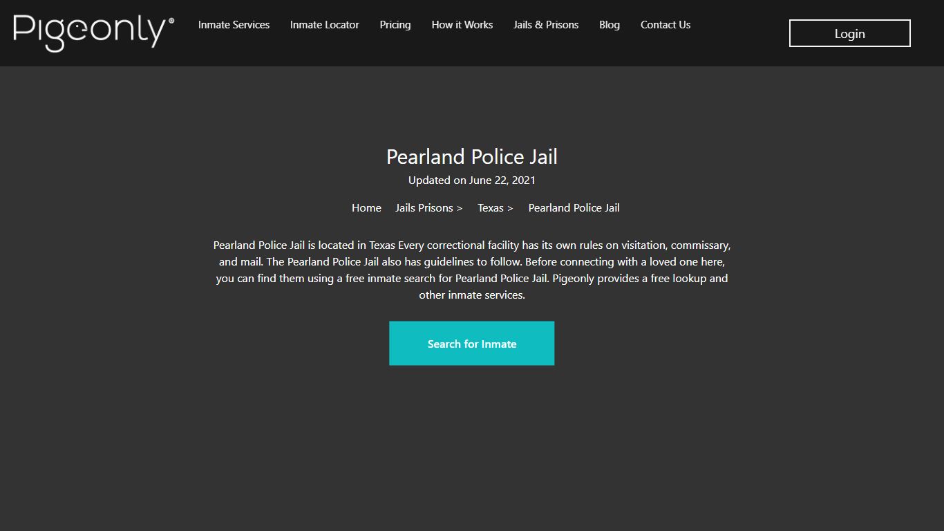 Pearland Police Jail Inmate Search | Texas